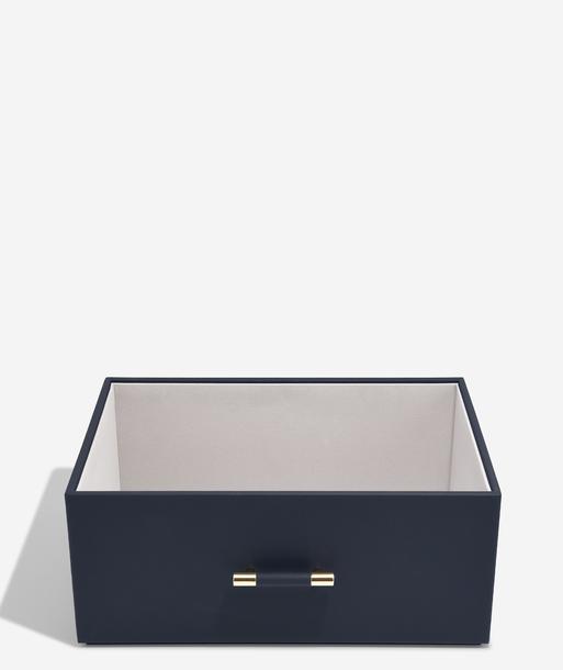 Navy Pebble Storage Box with Handle