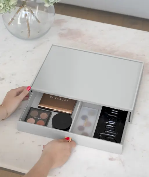 Pebble Grey Supersize Makeup Drawer