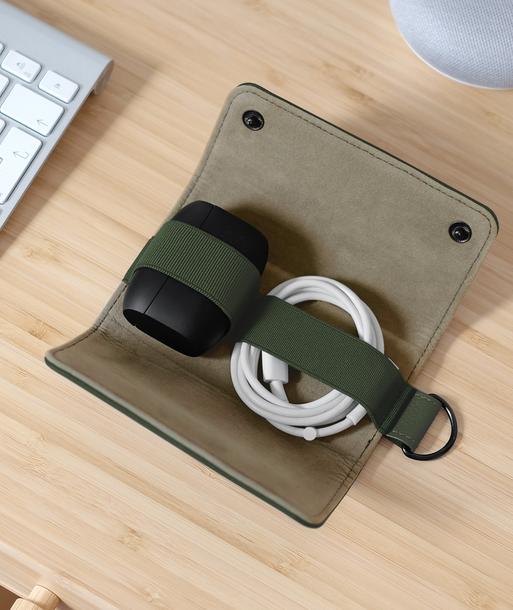 Olive Green Compact Cable Tidy