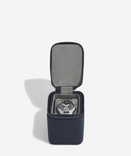 Navy Blue Small Zipped Travel Watch Box