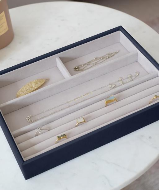 Navy Blue Classic Ring & Bracelet Layer