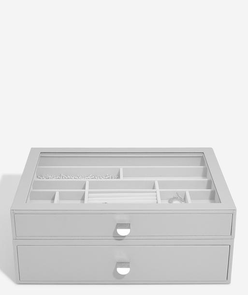 Pebble Grey Supersize Display Jewellery Box Set of 2