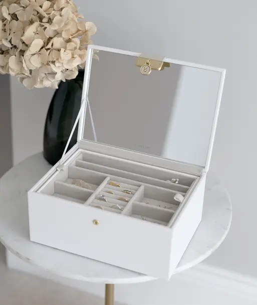 Pebble White Luxury Classic Jewellery Box