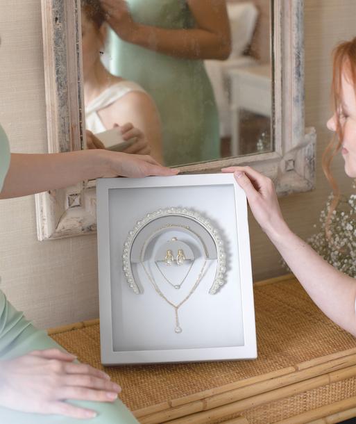 White Jewellery Glass Display Frame