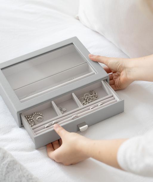 Pebble Grey Classic Jewellery Box Display Drawer