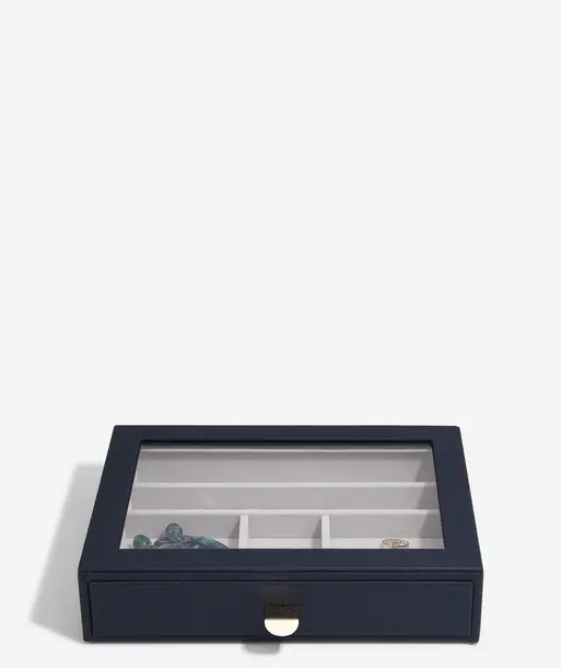 Navy Pebble Classic Jewellery Box Display Drawer