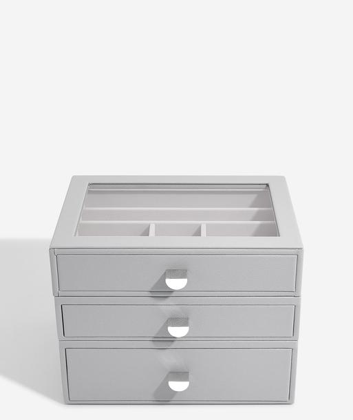 Pebble Grey Classic Display Jewellery Box Set of 3