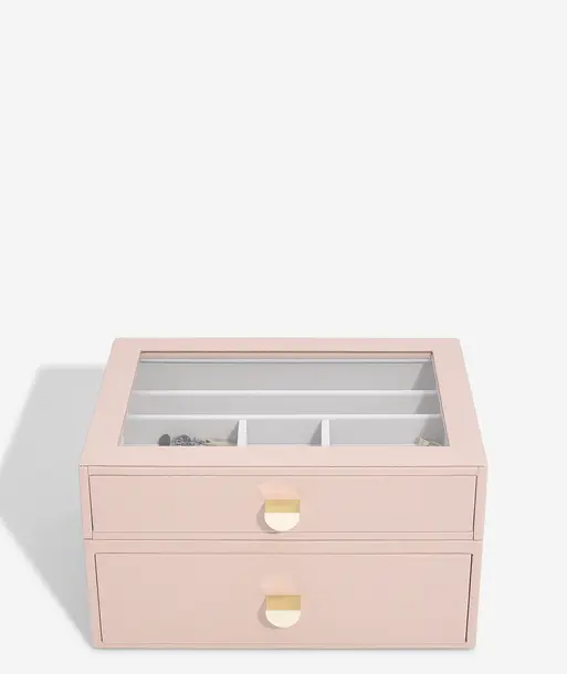 Blush Pink Classic Display Jewellery Box Set of 2