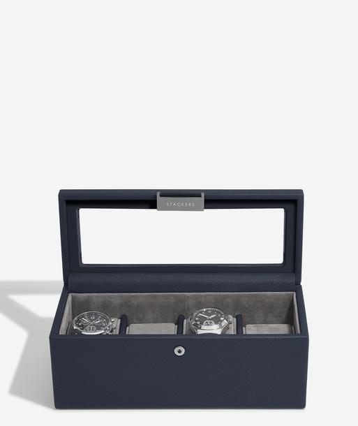 Navy Blue 4 Piece Watch Box