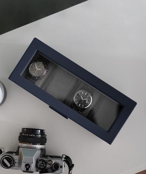 Navy Blue 4 Piece Watch Box