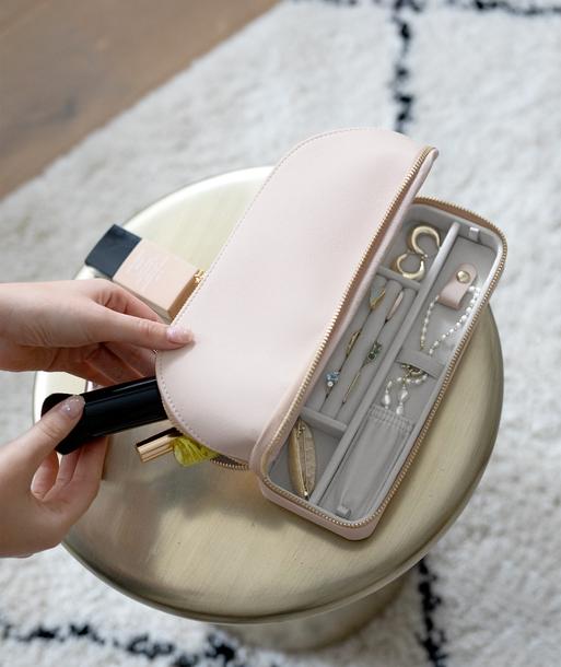 Blush Pink Cosmetic and Jewellery Bag