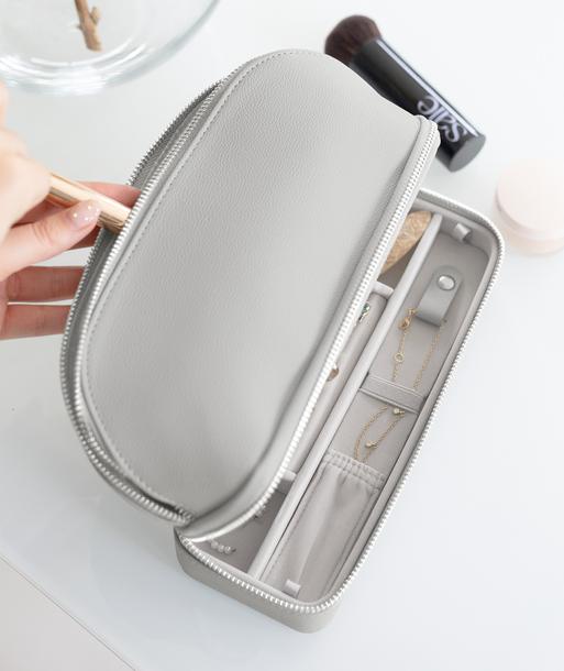 Pebble Grey Cosmetic and Jewellery Bag