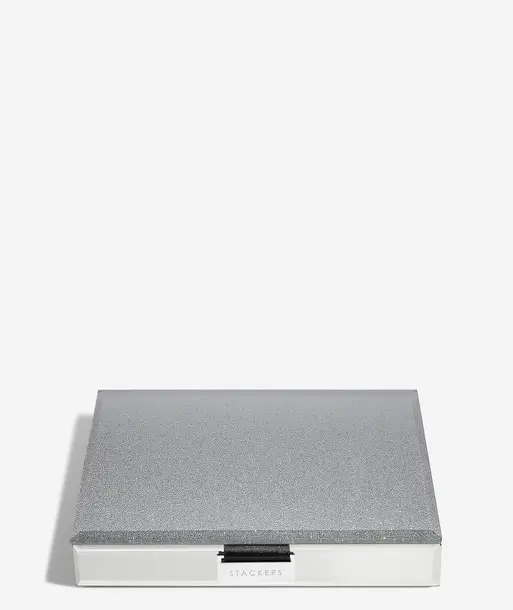 Graphite Glitter Glass Classic Jewellery Box Lid