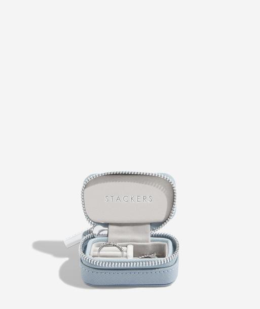 Dusky Blue Petite Zipped Jewellery Box