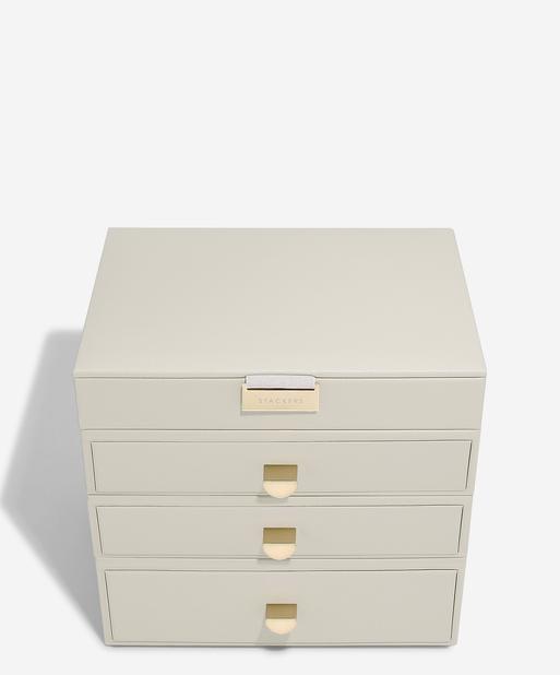 Oatmeal Classic Jewellery Box 3-Drawer Set
