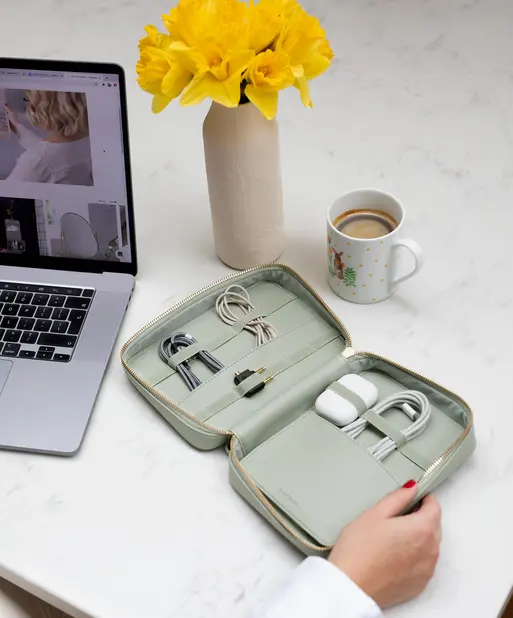 Sage Green Cable Tidy Bag