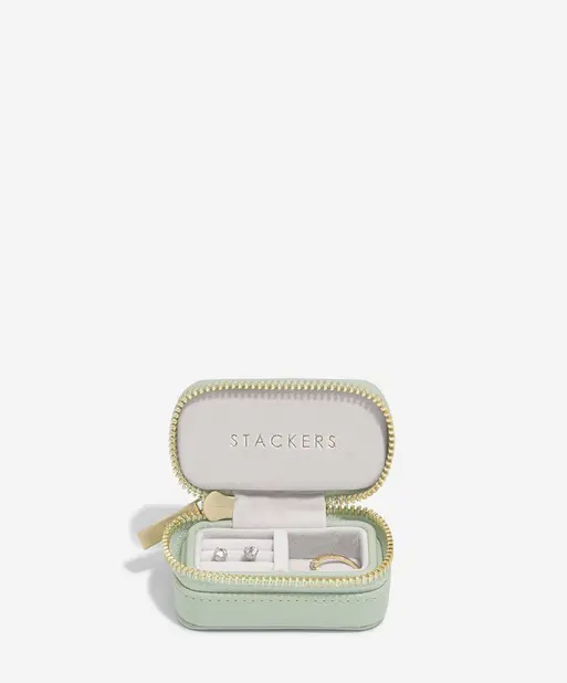 Sage Green Petite Zipped Jewellery Box