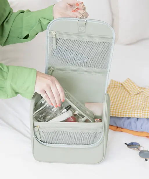 Sage Green Hanging Washbag