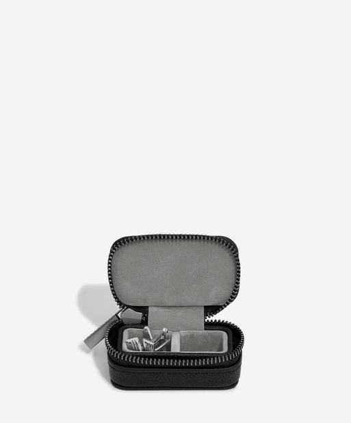 Black Zipped Travel Cufflink Box