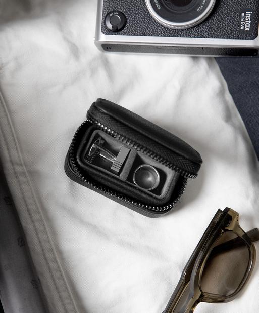 Black Zipped Travel Cufflink Box