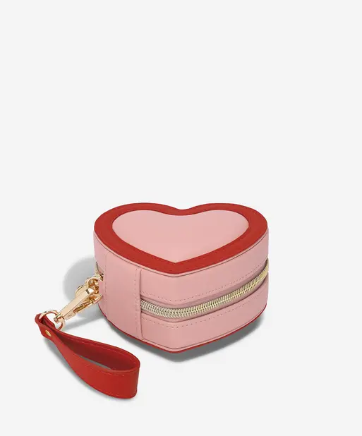 Pink Heart Travel Jewellery Box