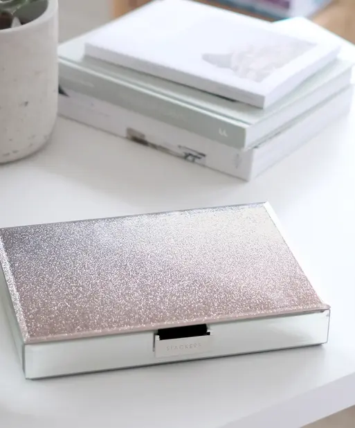 Pink Glass Classic Jewellery Box Lid - Imperfect lining