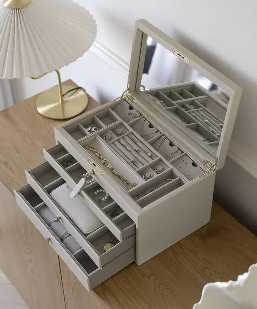 Oatmeal Large Luxury Jewellery Box