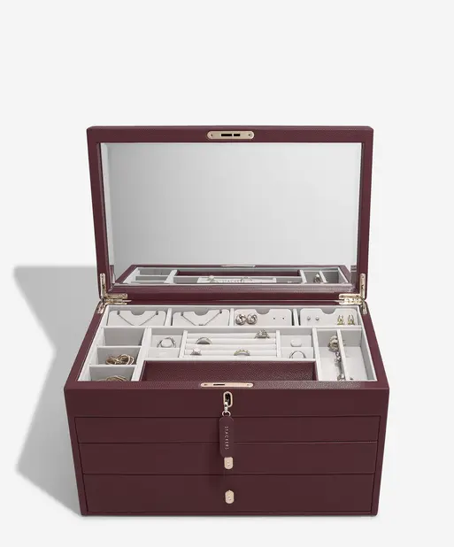 Burgundy Large Luxury Jewellery Box