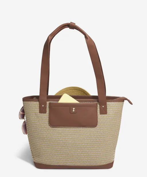 Tan Raffia Tote Bag