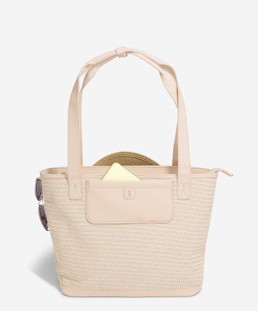 Blush Raffia Tote Bag