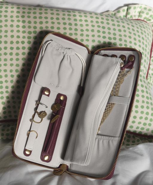 Burgundy Jewellery Roll