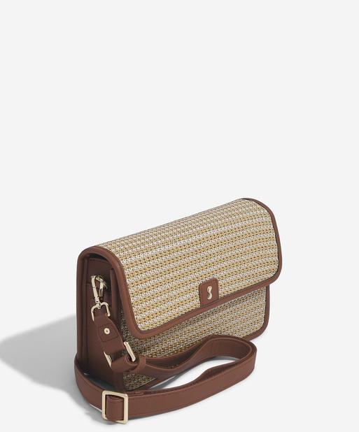 Tan Raffia Crossbody Bag