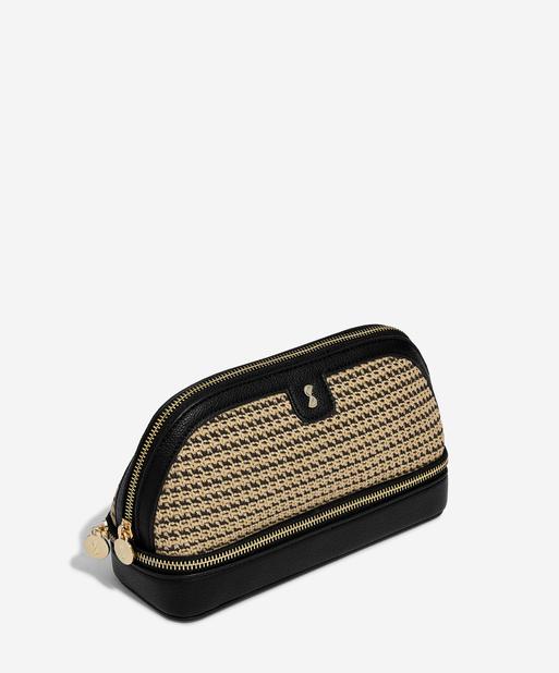 Black Raffia Cosmetic Bag