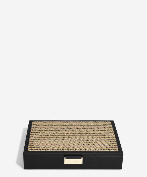 Black Raffia Classic Jewellery Box Lid
