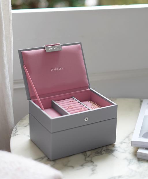 Grey & Rose Mini Jewellery Box Set of 2