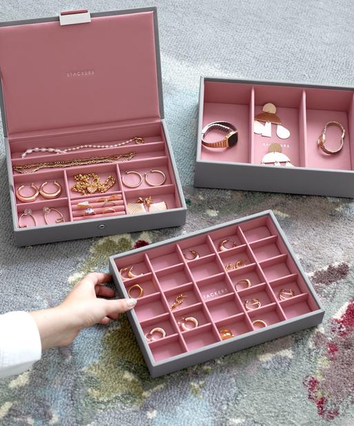 Grey & Rose Classic Jewellery Box Set of 3