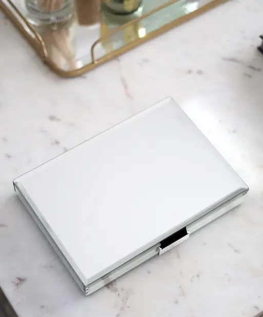 Glass Classic Jewellery Box Lid - Imperfect lining