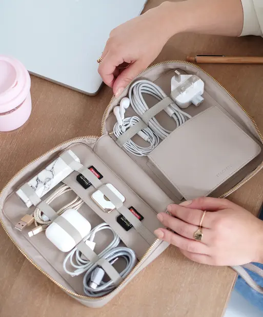 Taupe Cable Tidy Bag