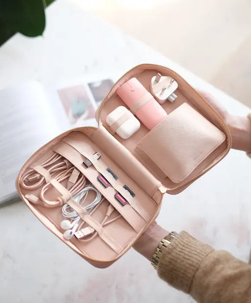 Blush Pink Cable Tidy Bag