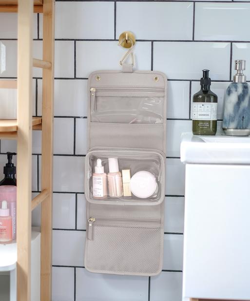 Taupe Small Hanging Washbag