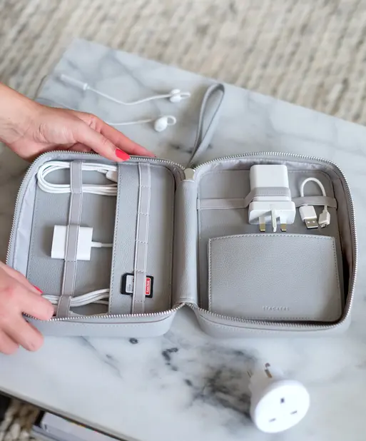 Pebble Grey Cable Tidy Bag