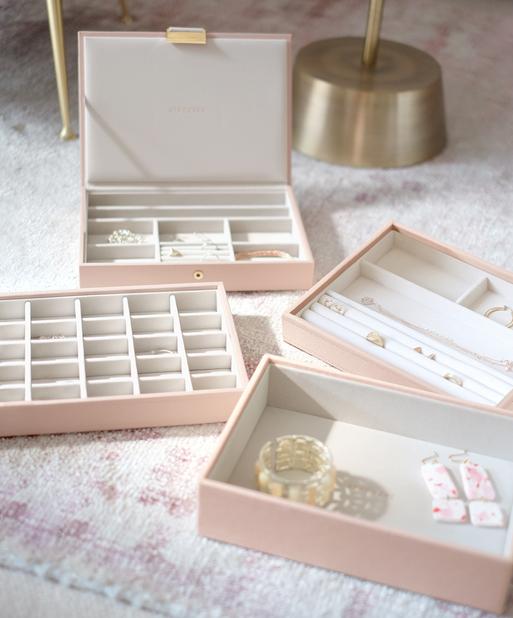 Blush & Champagne Gold Classic Jewellery Box Set of 4