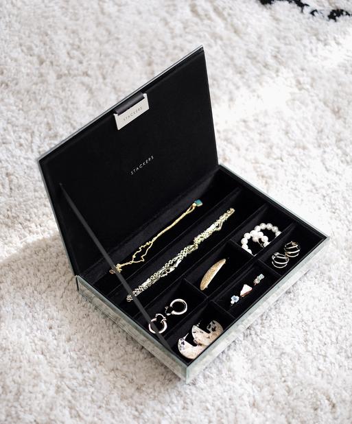 Mirror Glass Classic Jewellery Box Set of 3
