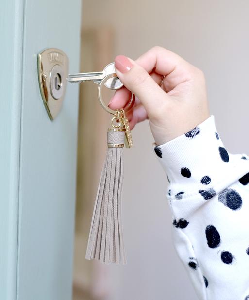 Taupe Tassel Keyring