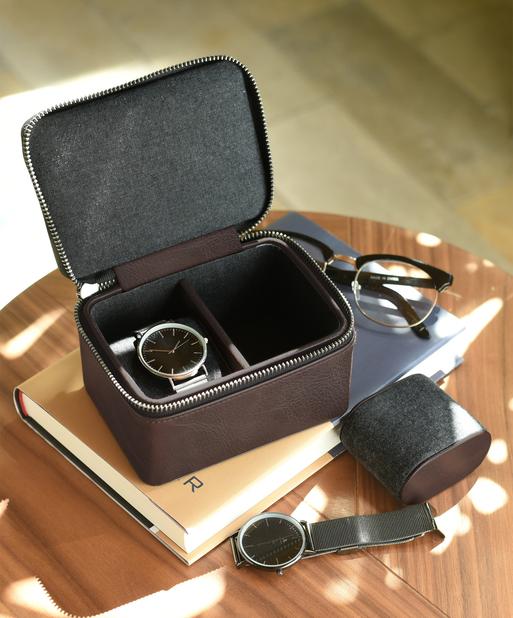 Brown Large Zipped Watch Box