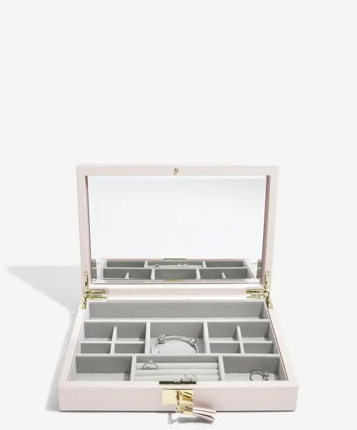 Blossom Pink Leather Jewellery Box Lid