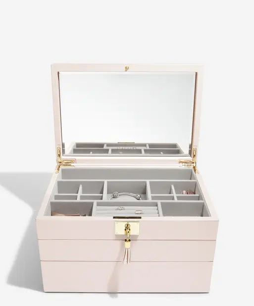 Blossom Pink Leather Jewellery Box - Set of 3