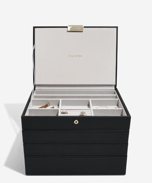 Black Classic Jewellery Box Set of 4