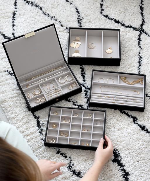 Black Classic Jewellery Box Set of 4