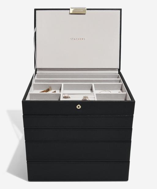 Black Classic Jewellery Box Set of 5